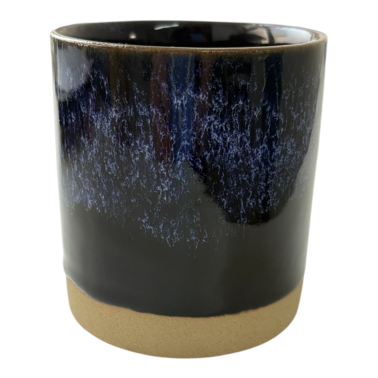 Navy Refillable Stoneware Candle Pot