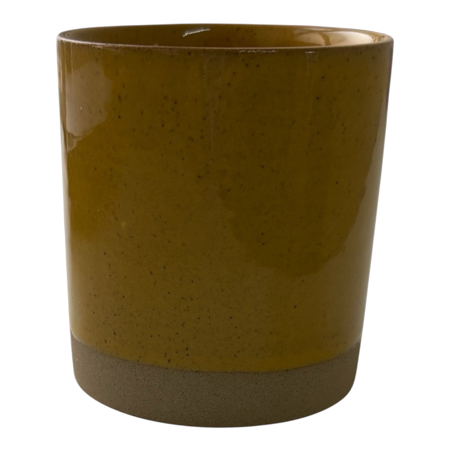 Mustard Stoneware Refillable Candle Pot