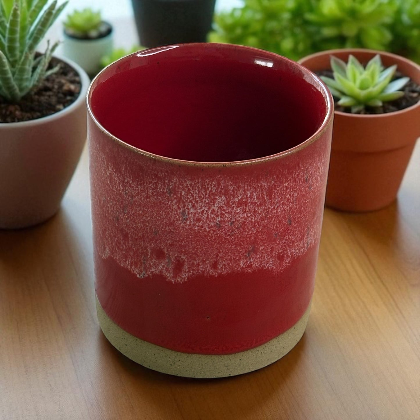 Red & White Stoneware Candle Refill