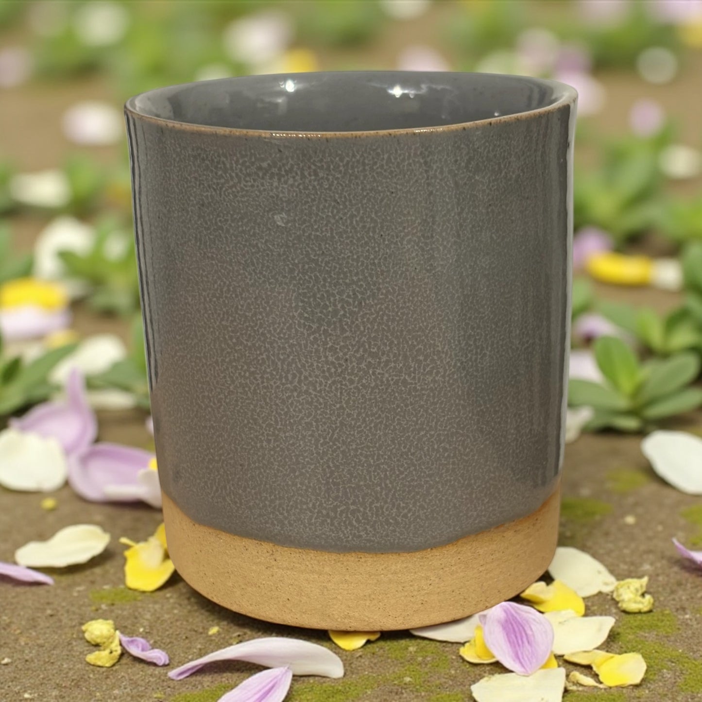 Grey Refillable candle Pot