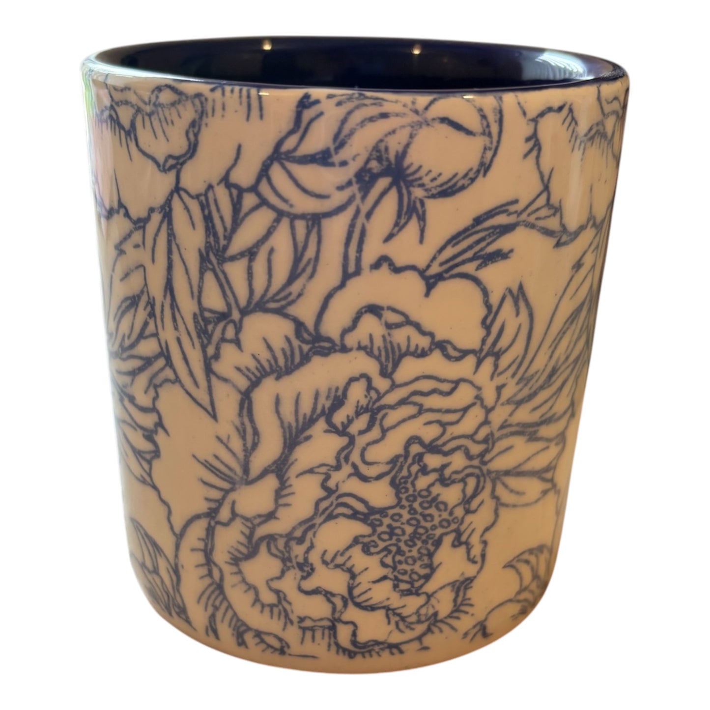 Peonies Ceramic Refillable Candle Pot