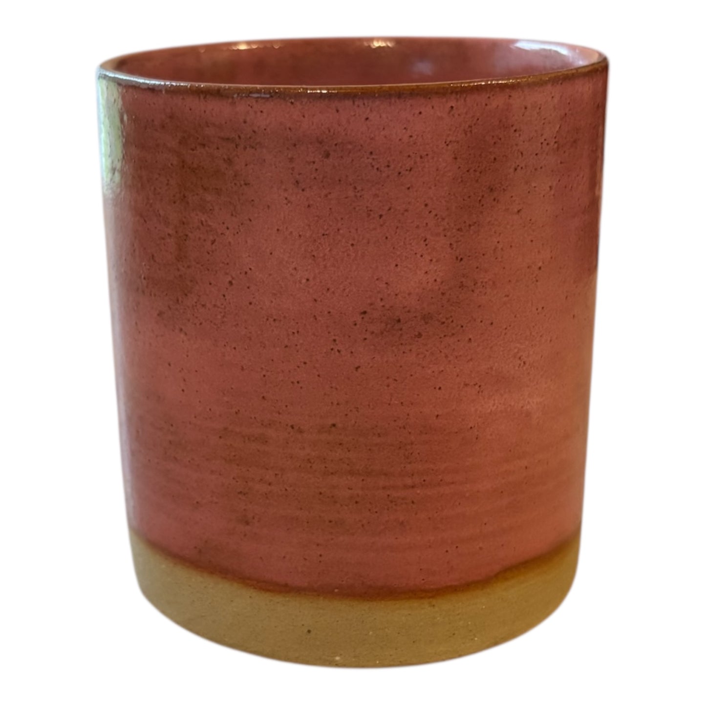 Raspberry Stoneware Refillable Candle Pot