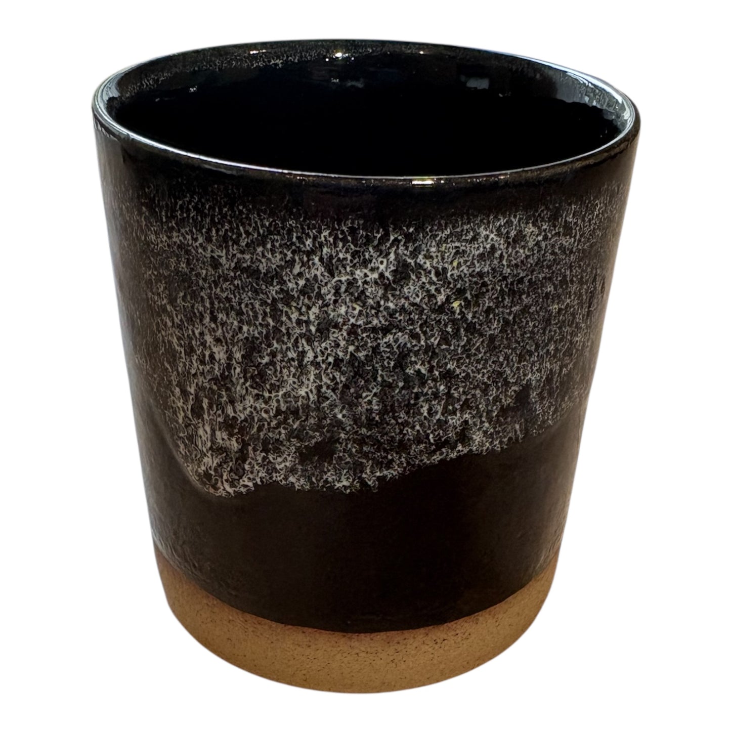Black Stoneware Refillable Candle Pot