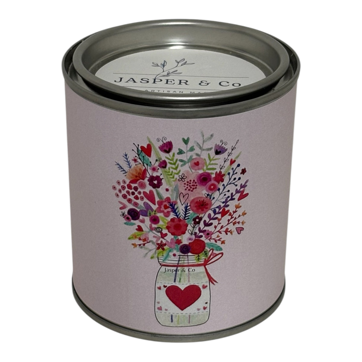 Love in Bloom Floral Tin Candle – Hand-Poured Soy Wax Candle