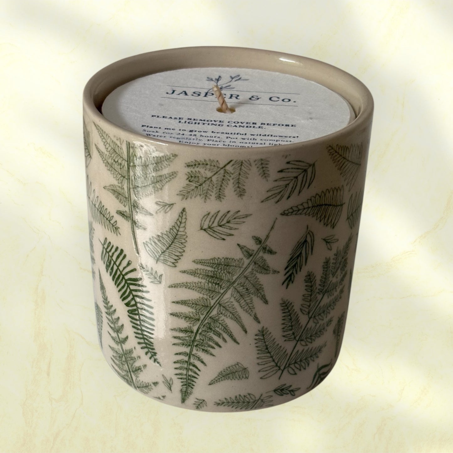 Green fir Stoneware Essential Oil Candle