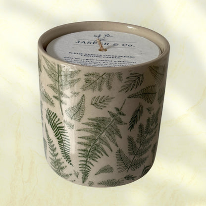 Green fir Stoneware Essential Oil Candle