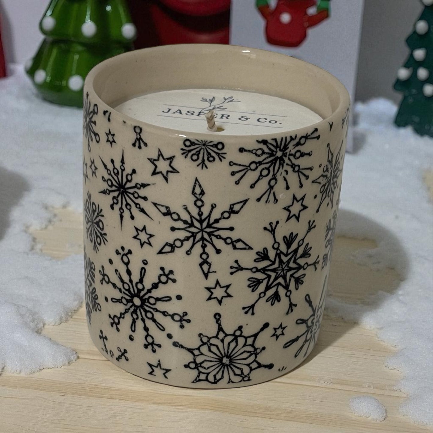 Snowflake Stoneware Essential Oils candle
