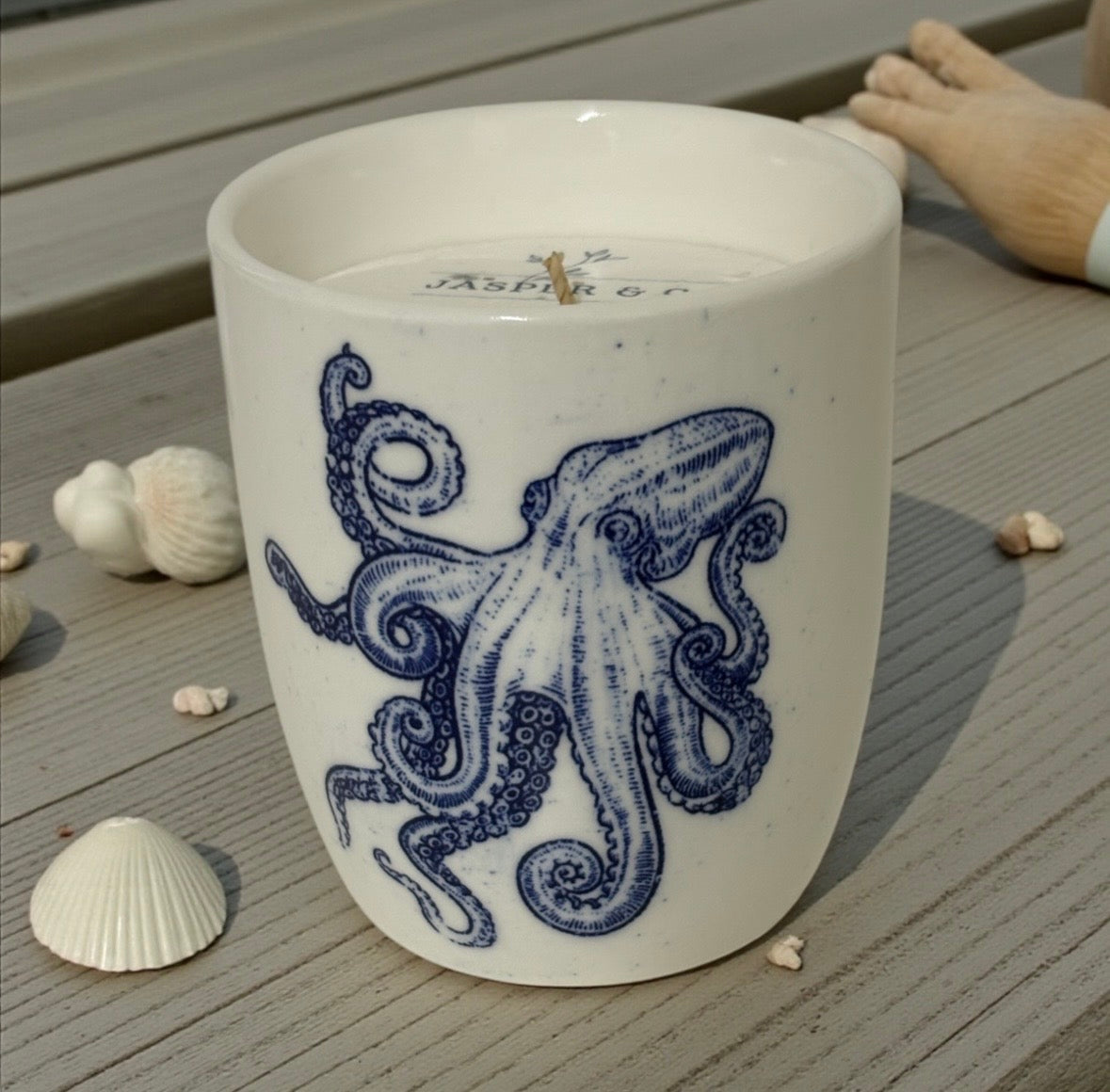 Octopus Stoneware Candle Pot – Reusable Hug Mug