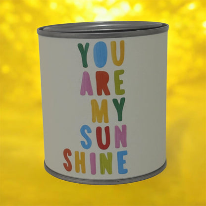 You Are My Sunshine Candle Tin – Colourful Gift Candle