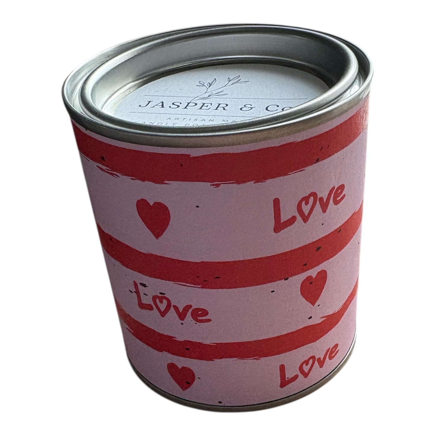 Love Heart Soy Wax Candle Tin – Handmade Gift