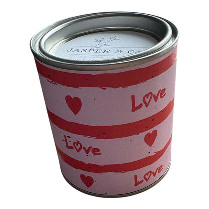 Love Heart Soy Wax Candle Tin – Handmade Gift