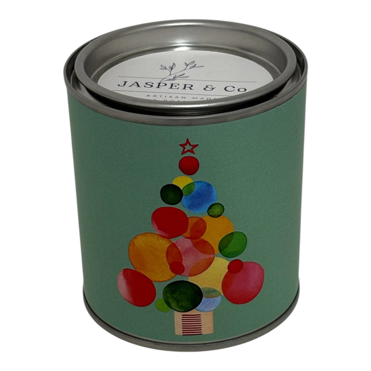 Festive Bauble Christmas Tree Soy Wax Candle Tin