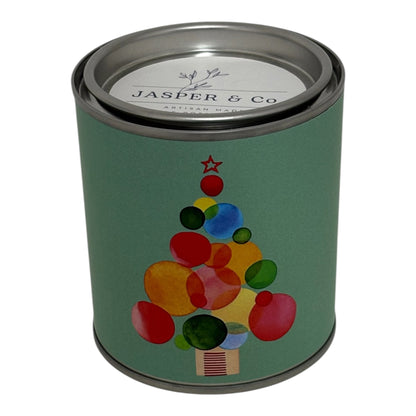 Festive Bauble Christmas Tree Soy Wax Candle Tin