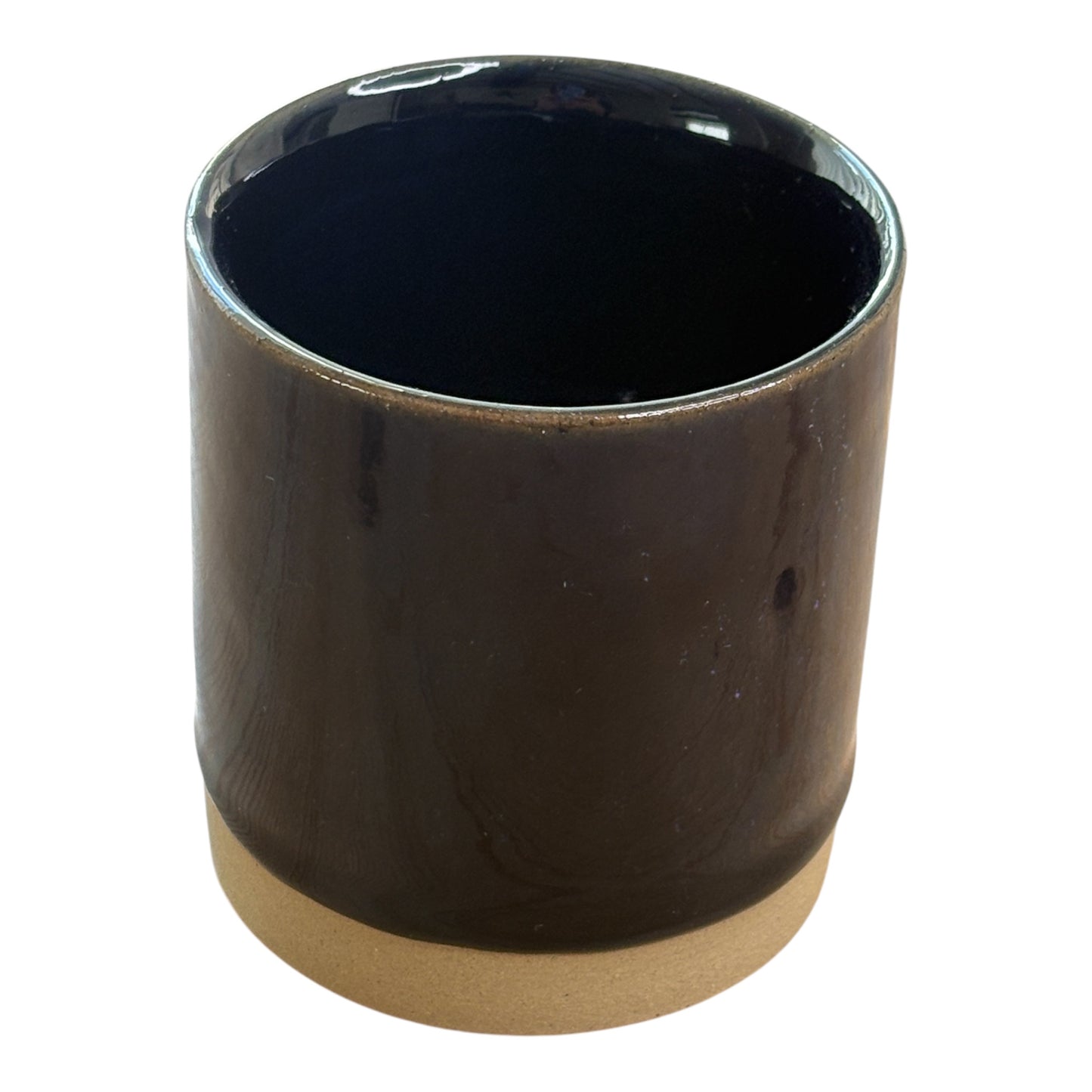 Dark Navy Stoneware Refillable Candle Pot