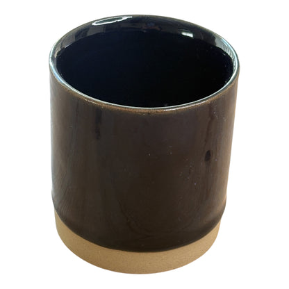 Dark Navy Stoneware Refillable Candle Pot