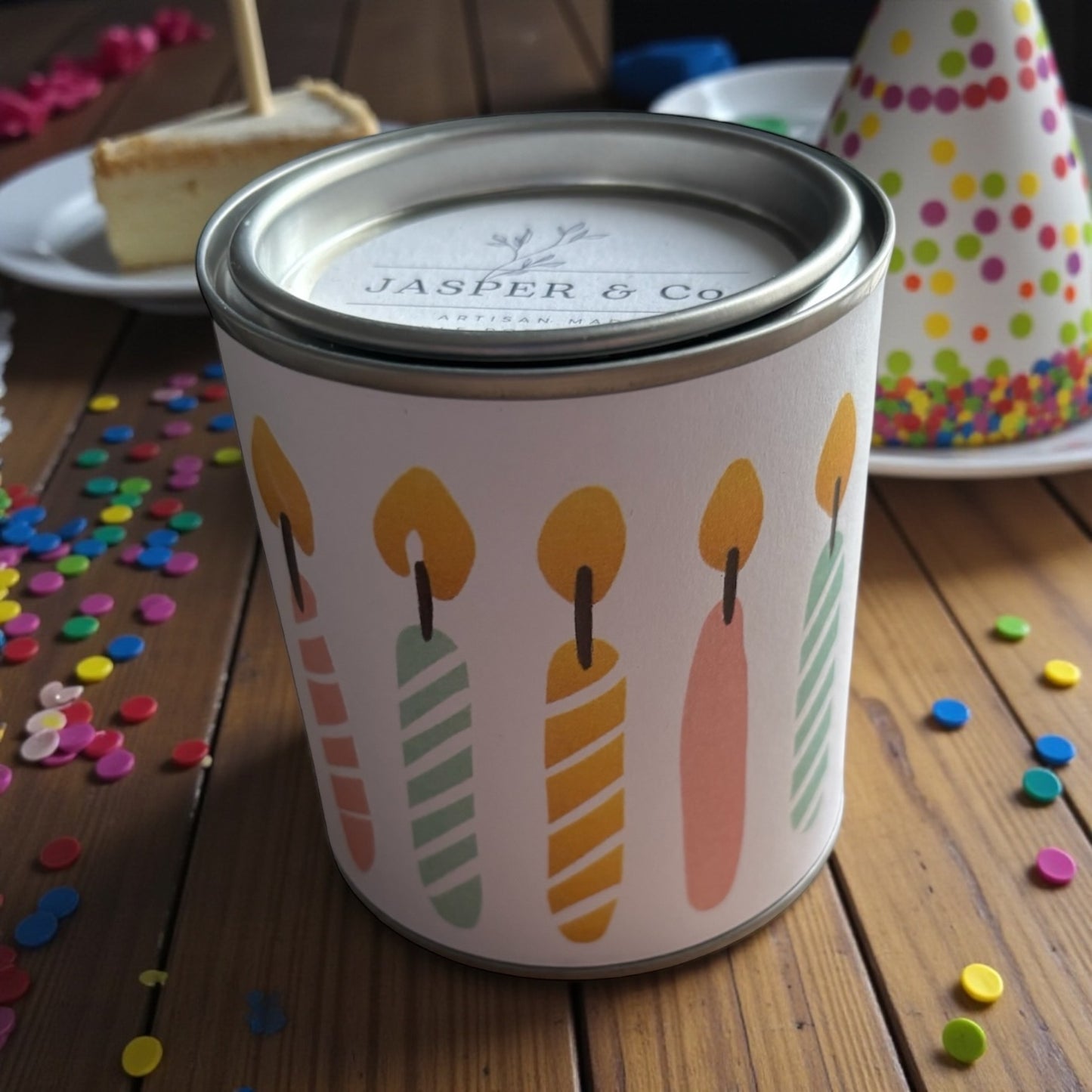 Birthday Celebration Soy Wax Candle Tin – Handmade Gift