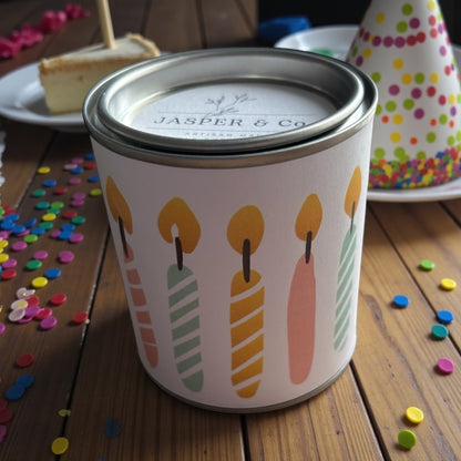 Birthday Celebration Soy Wax Candle Tin – Handmade Gift