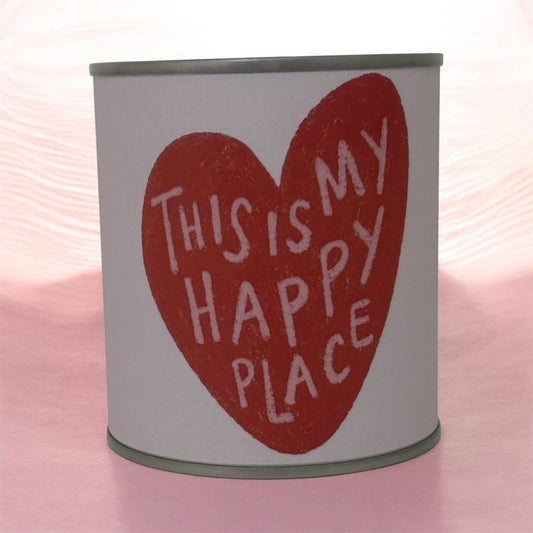 This Is My Happy Place Soy Wax Candle Tin – Heart Candle Gift | Handmade Candle
