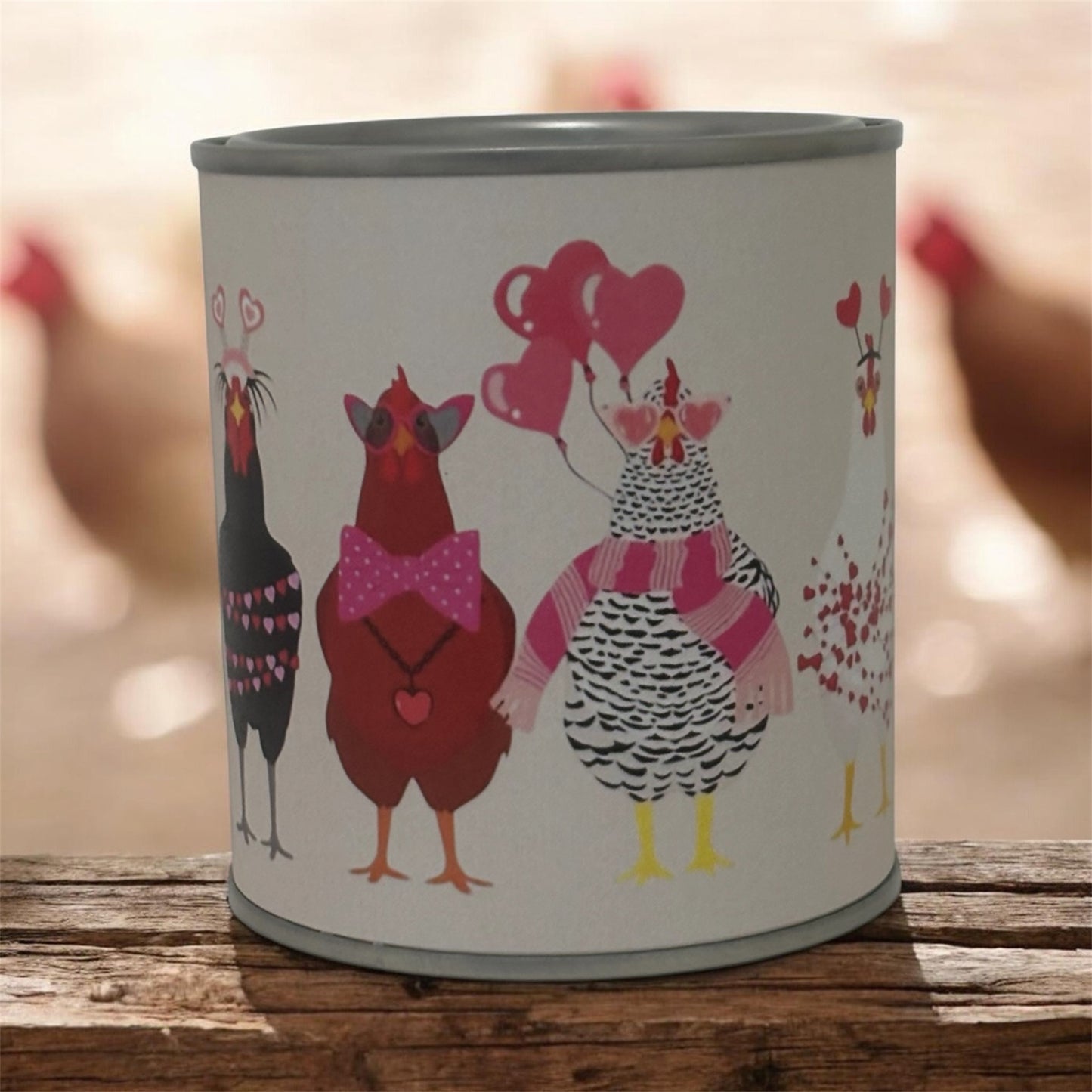 Love Chickens Soy Wax Candle Tin – Cute Country Farmhouse Gift Candle