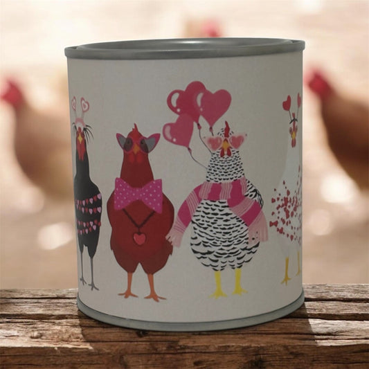 Love Chickens Soy Wax Candle Tin – Cute Country Farmhouse Gift Candle