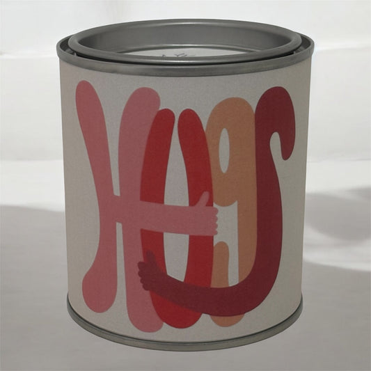 Hugs Soy Wax Candle Tin – Modern Gift Candle for Friends & Family
