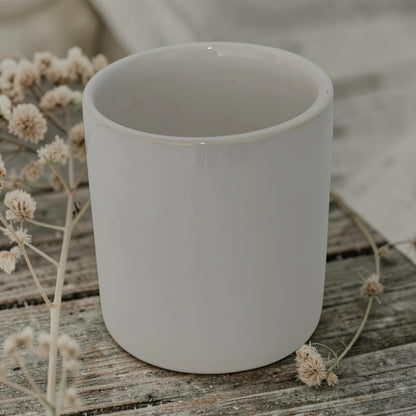 Jasper & Co White Ceramic Refillable Candle Pot