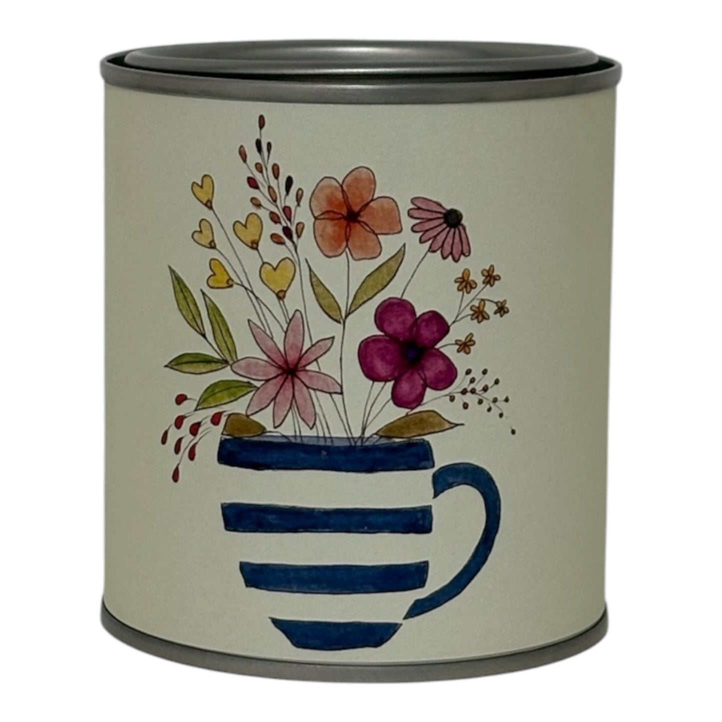 Flowers in a Mug Soy Candle Tin