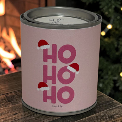 Pink Santa Ho Ho Ho Christmas Candle – 220g Soy Wax