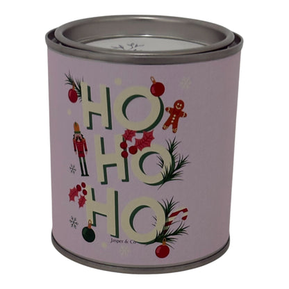 Pink Ho Ho Ho Christmas Candle Tin – Festive Soy Wax Candle