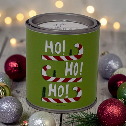 Ho Ho Ho Christmas Candle Tin – Festive Soy Wax Candle