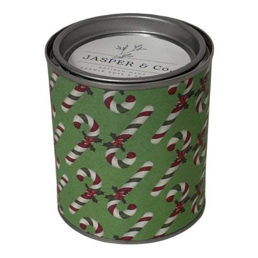 Candy Canes Candle Tin
