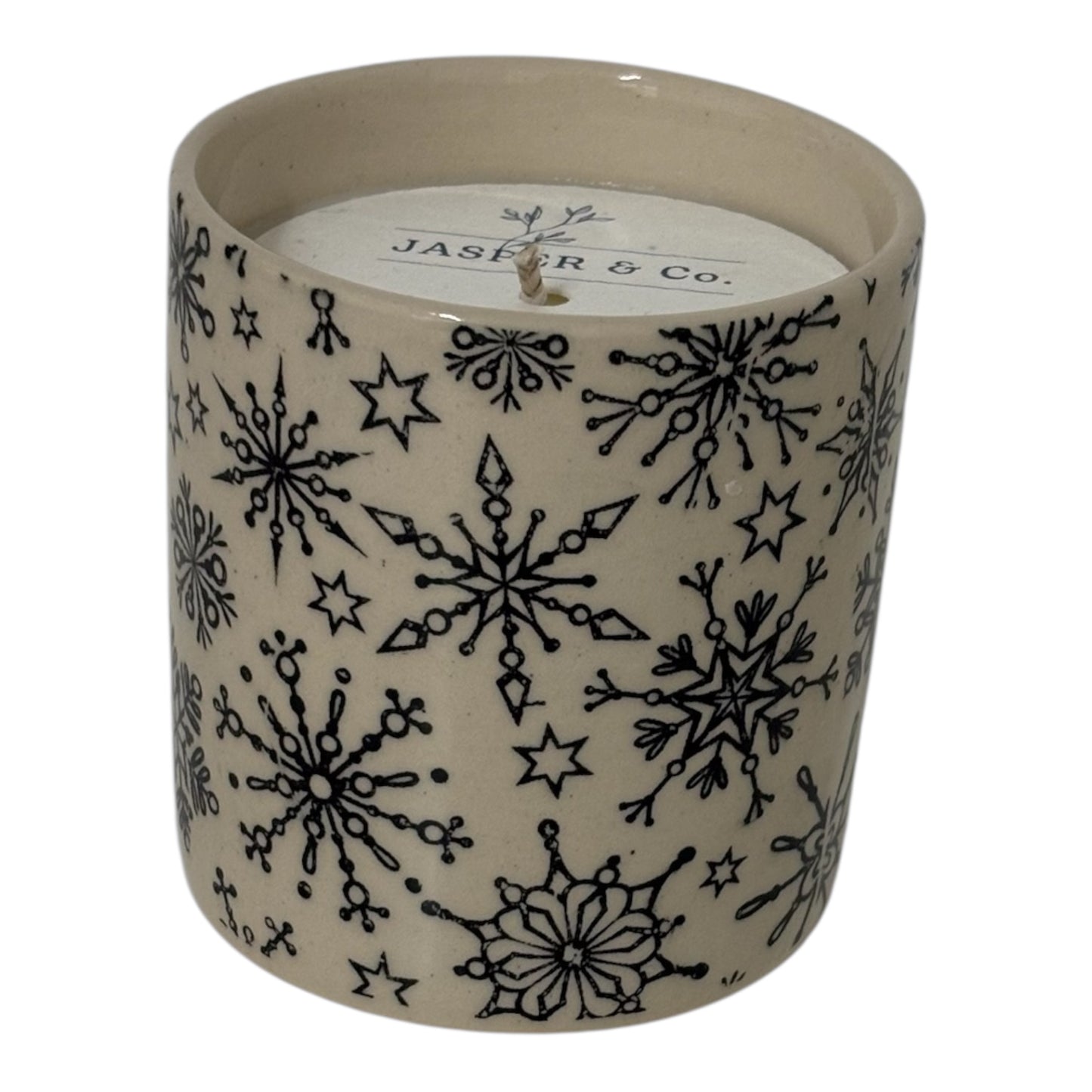 Snowflake Stoneware Essential Oils candle