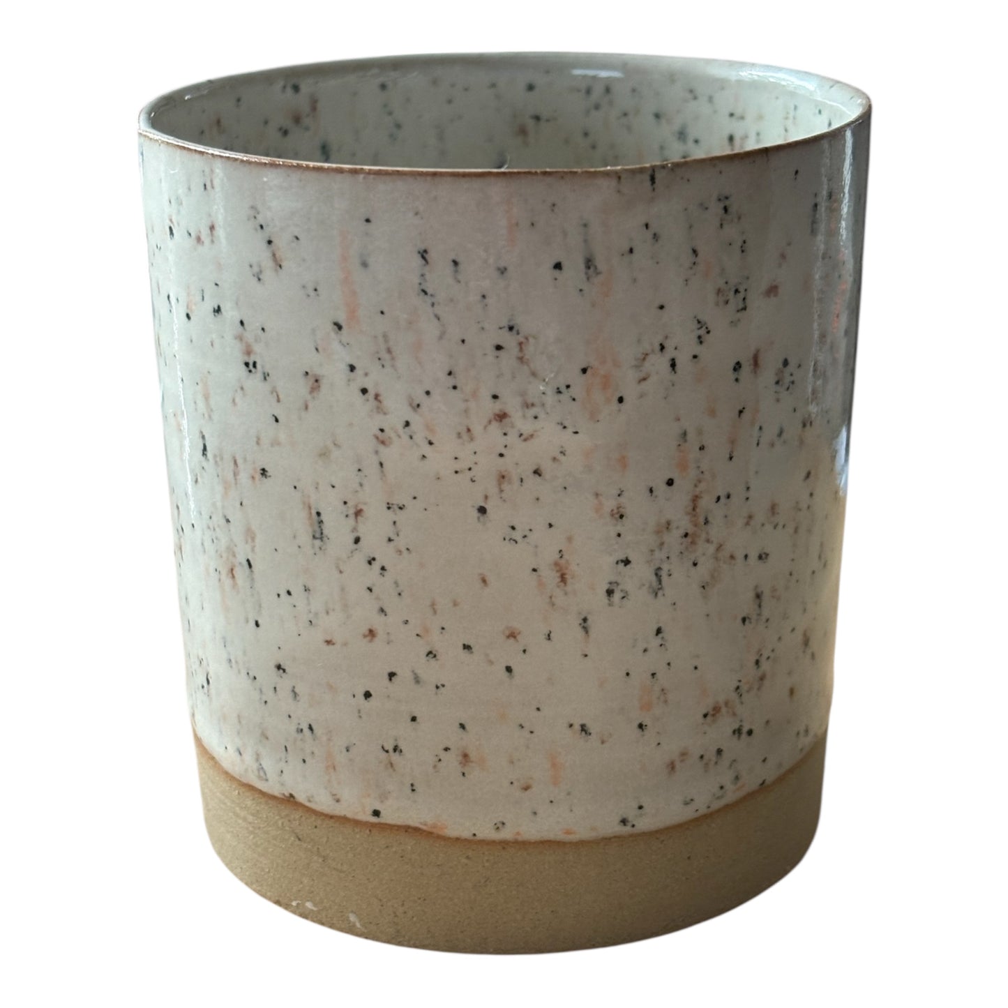 Refillable Vanilla speckled Stoneware Candle Pot