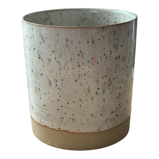 Refillable Vanilla speckled Stoneware Candle Pot