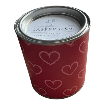 Romantic Heart Soy Wax Candle Tin – Hand Poured