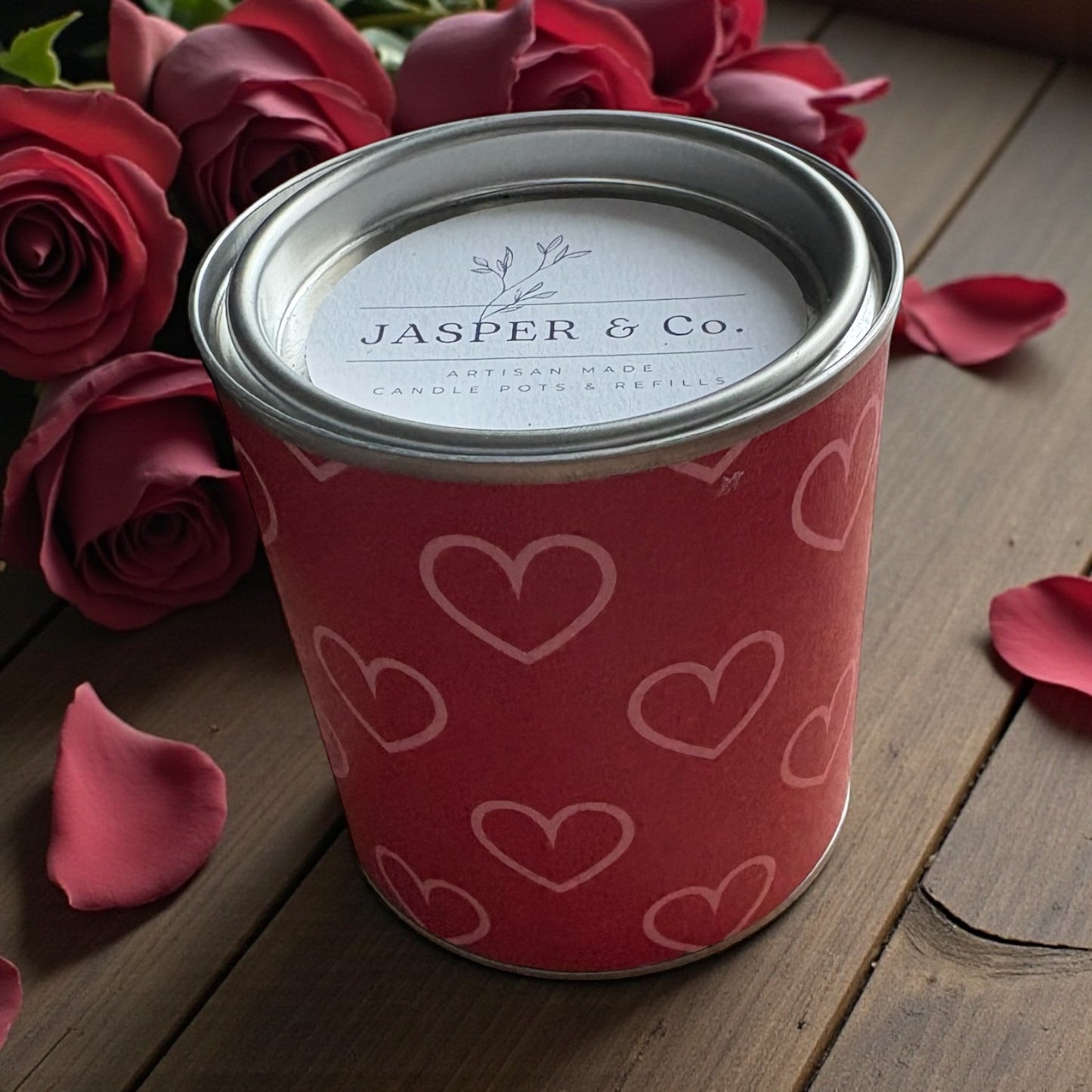 Romantic Heart Soy Wax Candle Tin – Hand Poured