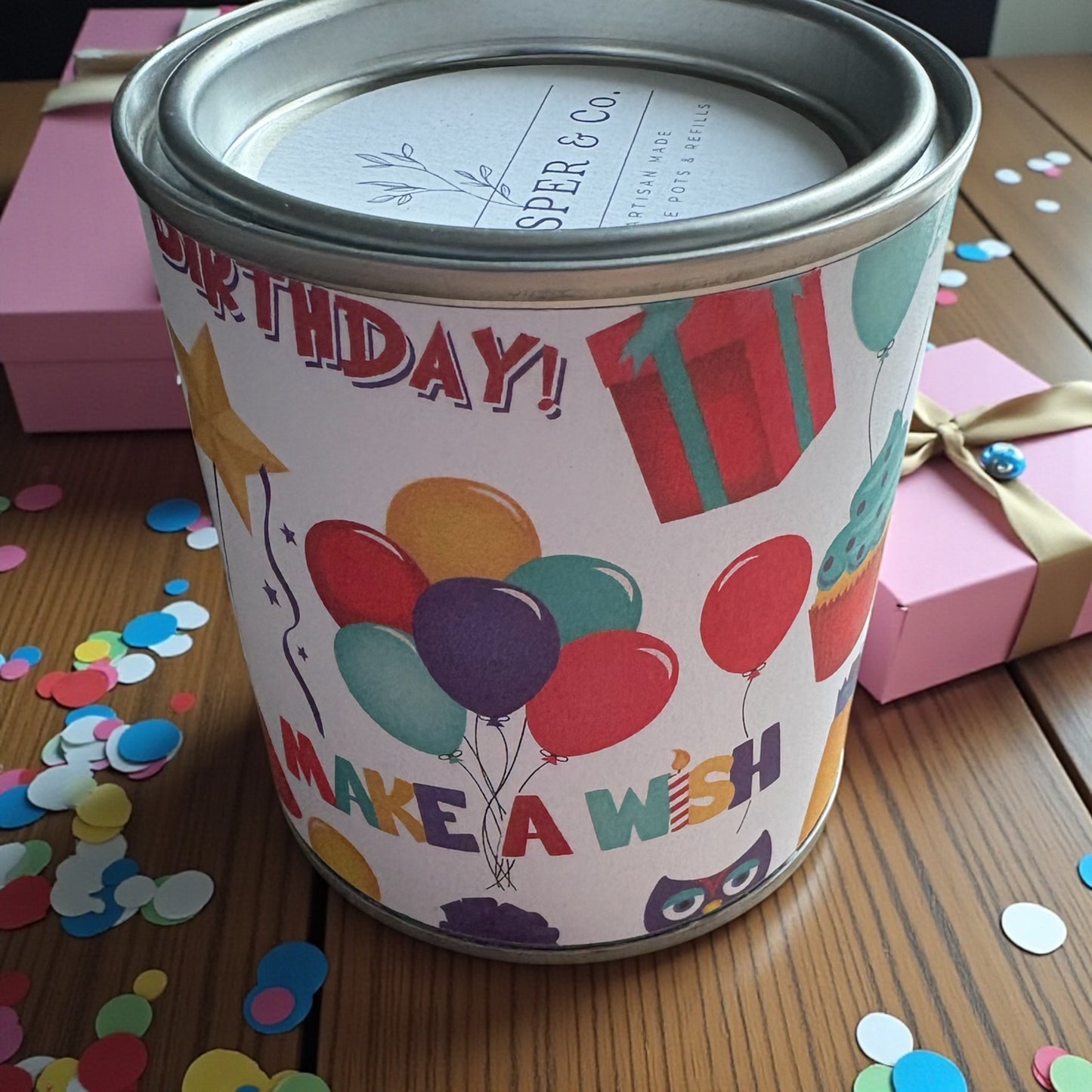 Make a Wish Birthday Soy Wax Candle Tin – Hand Poured Celebration Candle
