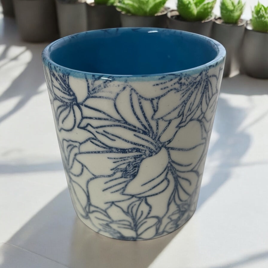 Flower Ceramic Refillable Candle Pot