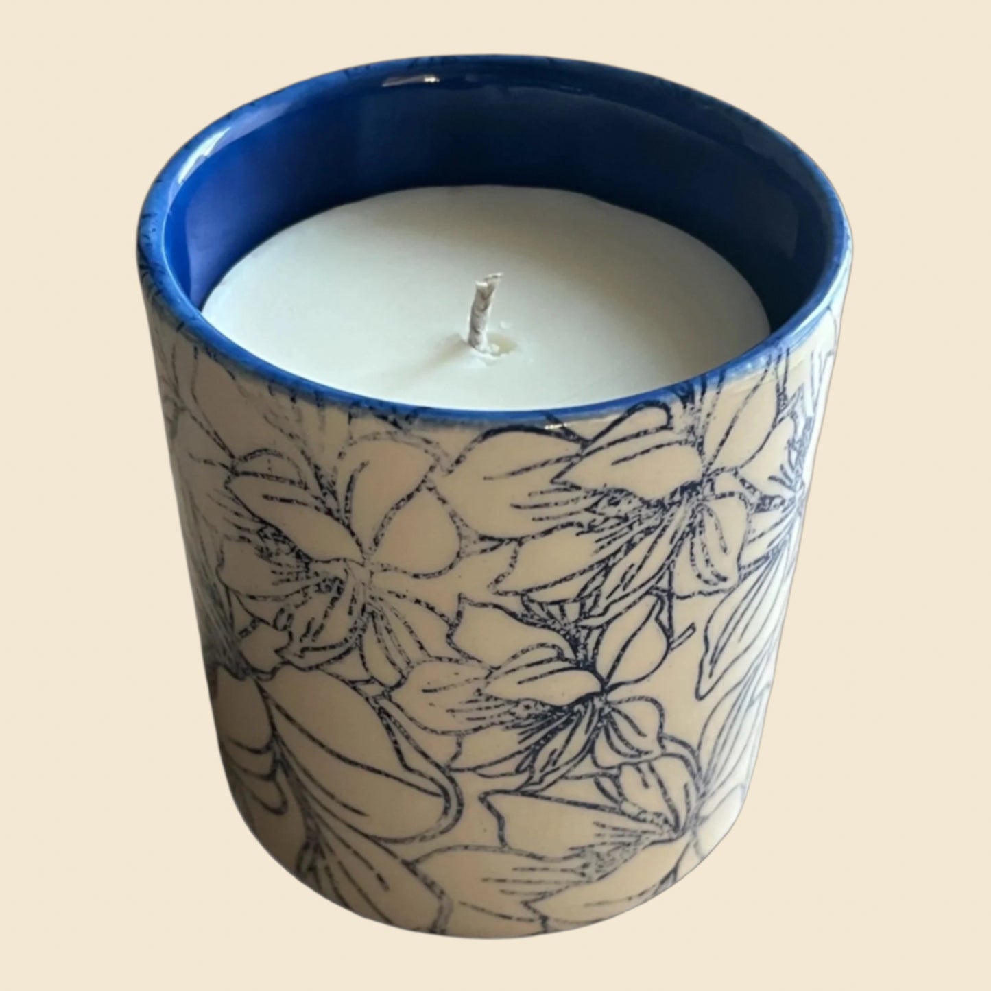 Flower Ceramic Refillable Candle Pot
