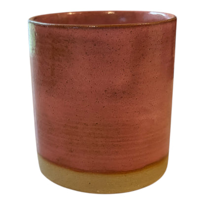 Raspberry Stoneware Refillable Candle Pot