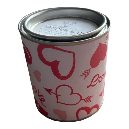 Heart Soy Wax Candle Tin – 220g Handmade Scented Candle